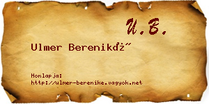 Ulmer Bereniké névjegykártya